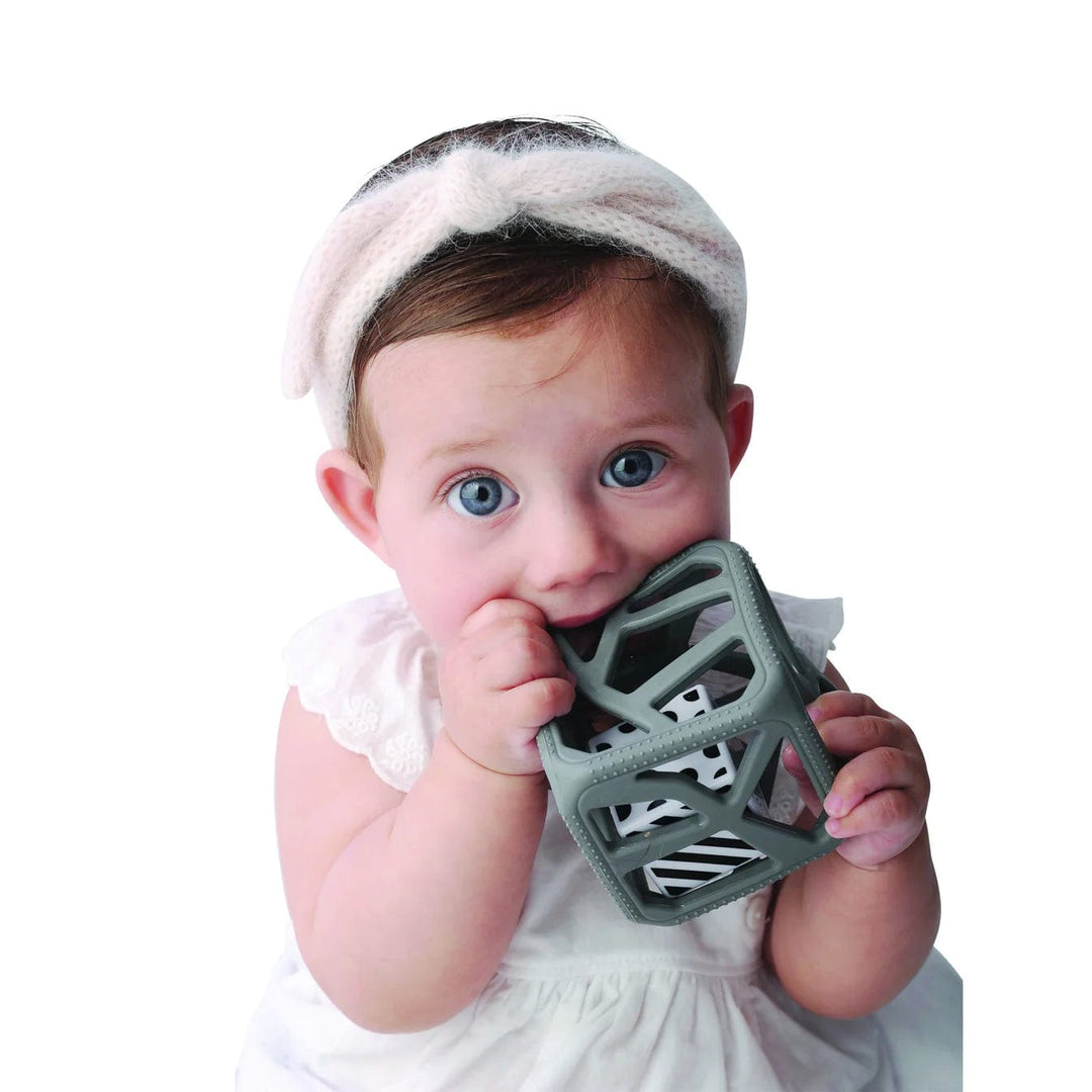 Malarkey Kids Teether Chew Cube - Dark Grey