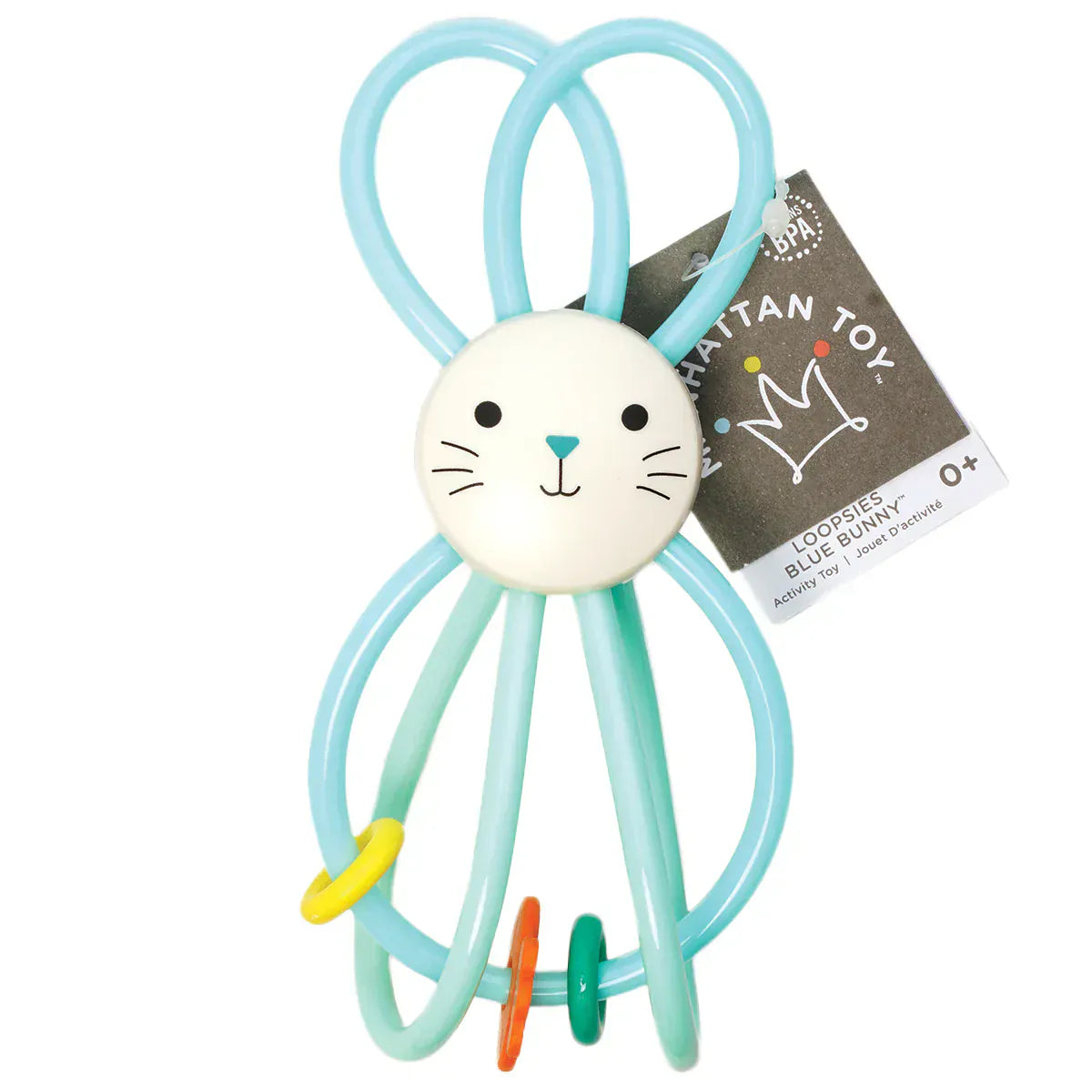 Manhattan Toy Company Baby Toy Loopsies Blue Bunny | Manhattan Toy