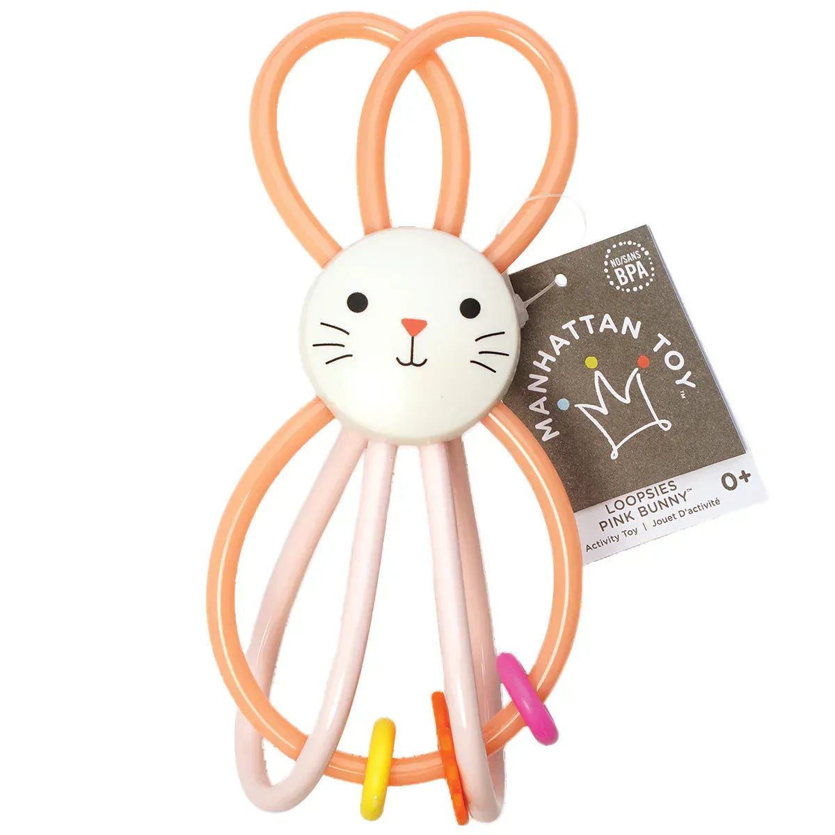 Manhattan Toy Company Baby Toy Loopsies Pink Bunny | Manhattan Toy