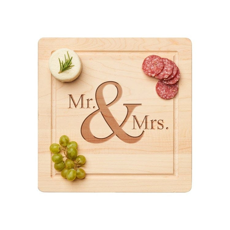 Maple Leaf at Home Board 12 x 12” Maple Square Board Mr. & Mrs.