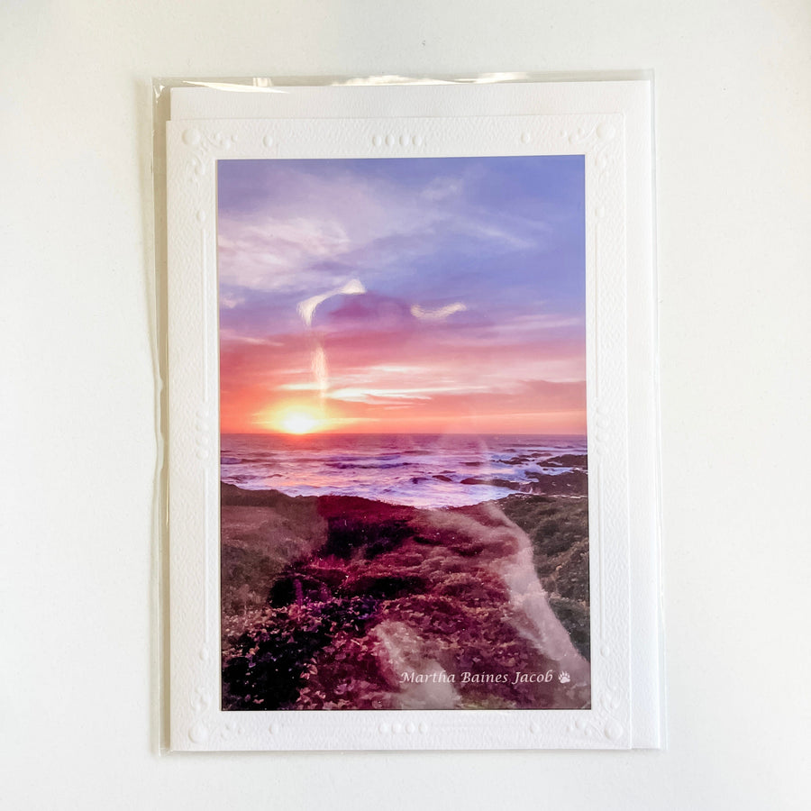 Martha Baines Jacob Card Ocean Sunset Blank Card