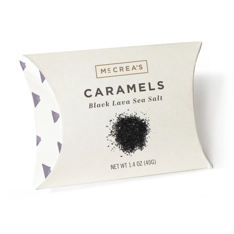 McCrea's Candies Sweet Treats Caramels Pillow Box - Black Lava Sea Salt