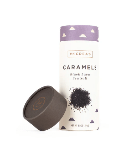 McCrea's Candies Sweet Treats Caramels Tall Tube - Black Lava Sea Salt