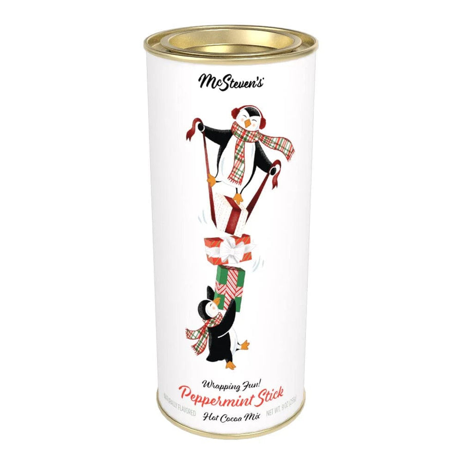 McSteven's Hot cocoa Penguins "Wrapping Fun" Peppermint Stick Cocoa