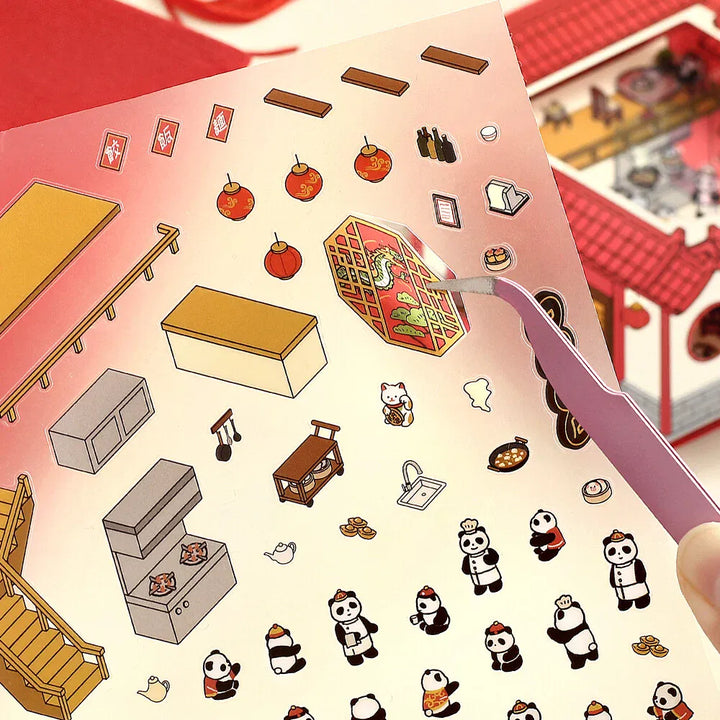 MDS Gifts BGM Diorama 2.5D Clear Stickers - Chinese Cuisine