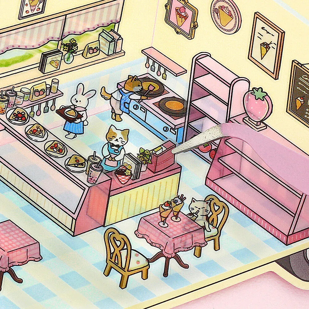 MDS Gifts BGM Diorama 2.5D Clear Stickers - Crepe Shop