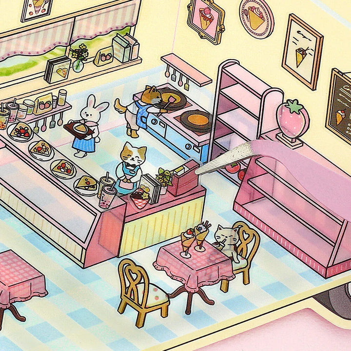 MDS Gifts BGM Diorama 2.5D Clear Stickers - Crepe Shop