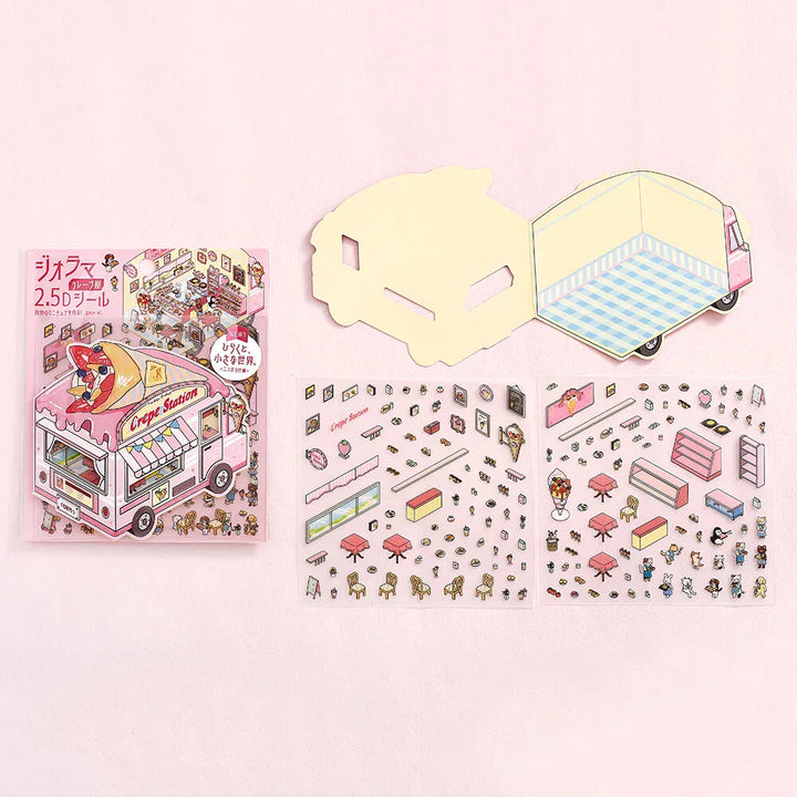 MDS Gifts BGM Diorama 2.5D Clear Stickers - Crepe Shop