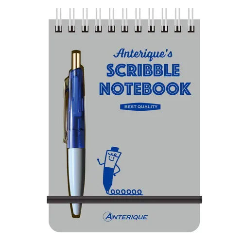 MDS Paper Blue Anterique Scribble Notebook with Pen - B7