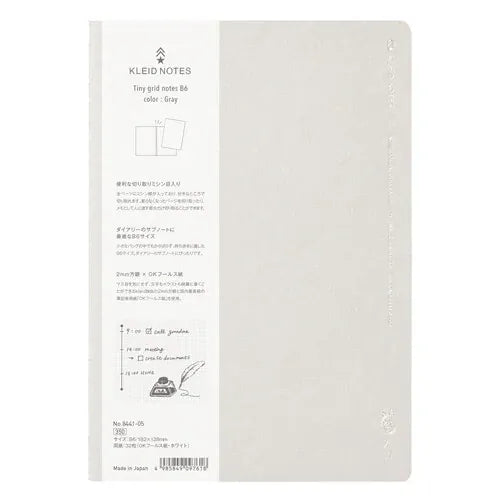 MDS Paper Gray Kleid Notebook B6 Tiny Grid