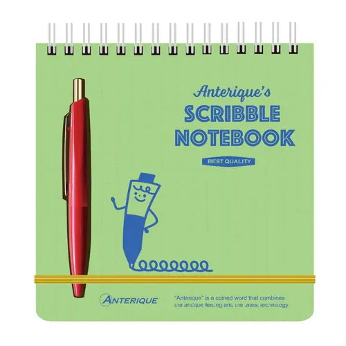 MDS Paper Green Anterique Scribble Notebook with Pen - 5" Square