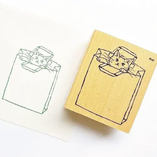 MDS Paper I Love Stamps - Paper Bag Cat