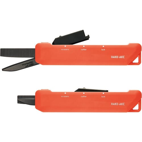 MDS Paper KOKUYO HAKO-AKE 2-Way Portable Scissors | Titanium Blade | Orange