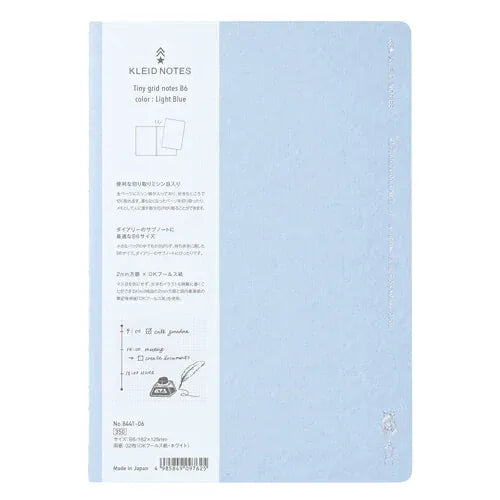 MDS Paper Light Blue Kleid Notebook B6 Tiny Grid
