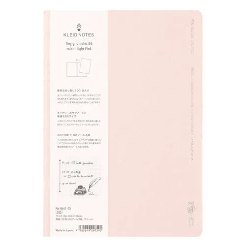 MDS Paper Light Pink Kleid Notebook B6 Tiny Grid