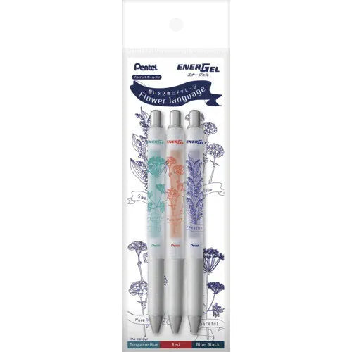 MDS Paper Pentel EnerGel Ballpoint Pens - Flower Language - Set of 3