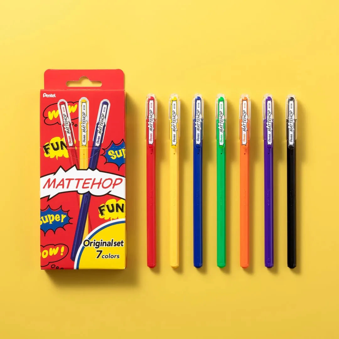 MDS Paper Pentel MATTEHOP Gel Pens - 7 Color Set A