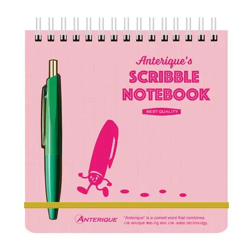 MDS Paper Pink Anterique Scribble Notebook with Pen - 5" Square