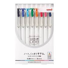 MDS Paper Uni-ball One Gel Ink Pen 0.38mm - Set of 8 Colors