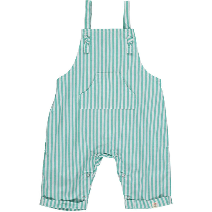 Me & Henry Overall 0-3m Ahoy Woven Overalls - Green Stripe