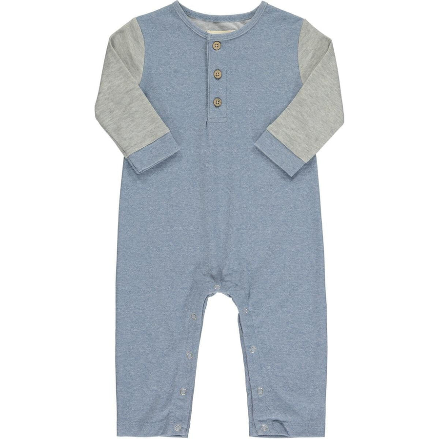Me & Henry Romper Estill Raglan Romper - Blue
