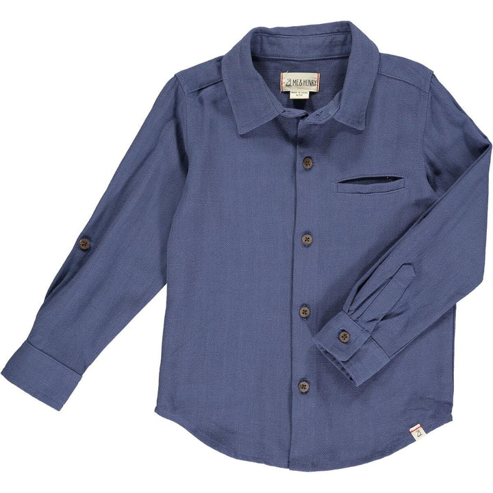 Me & Henry Top Atwood Woven Shirt - Navy