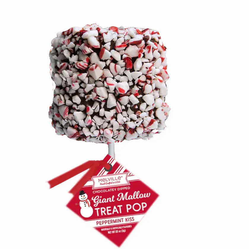 Melville Candy Company Candy Giant Marshmallow Pops - Peppermint & Chocolatey Coating