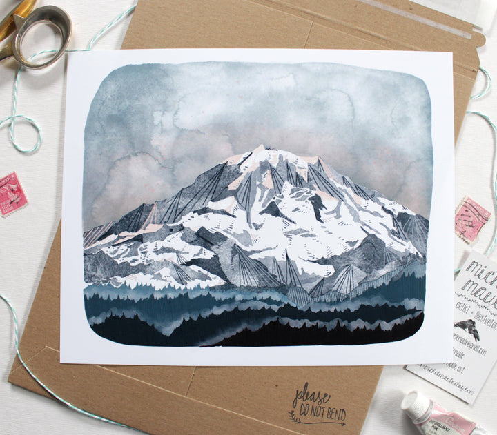 michele maule Art Print 8" x 10" Print Mt. Rainier