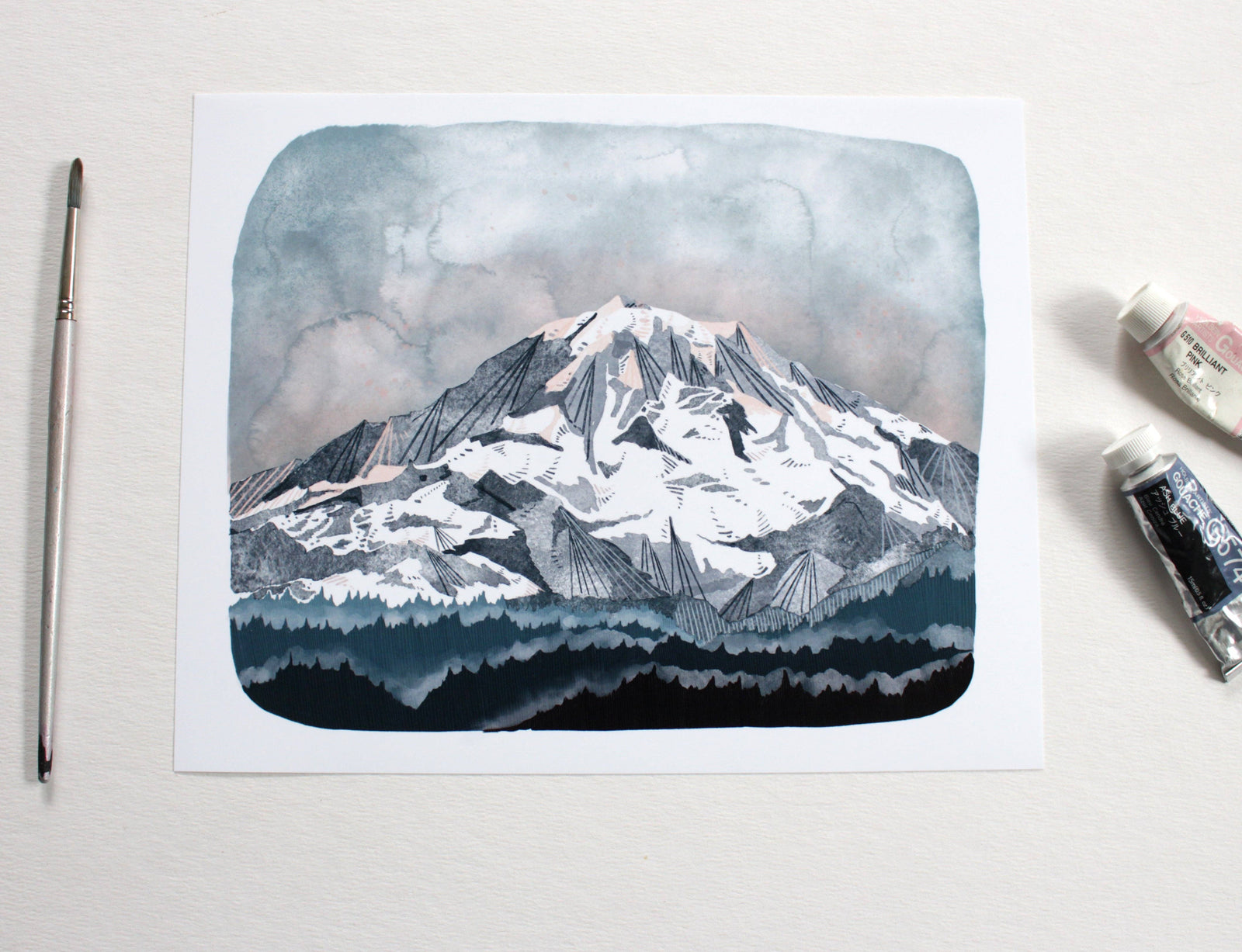 michele maule Art Print 8" x 10" Print Mt. Rainier