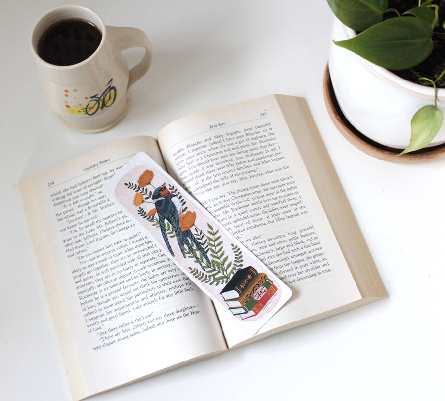 michele maule Bookmark Bookmark - Barn Swallow with Books