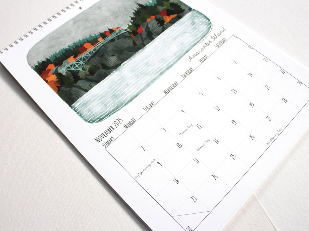 michele maule Calendar 2025 Illustrated Washington State Calendar