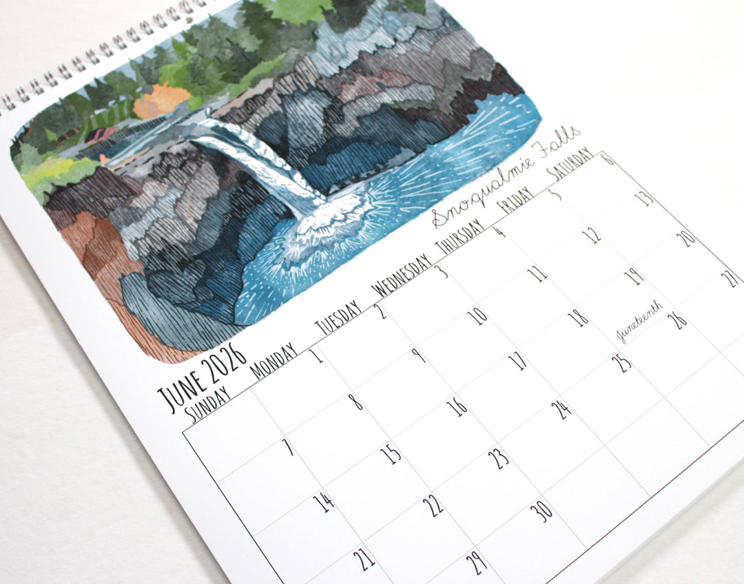 michele maule paper 2026 Washington State Wall Calendar