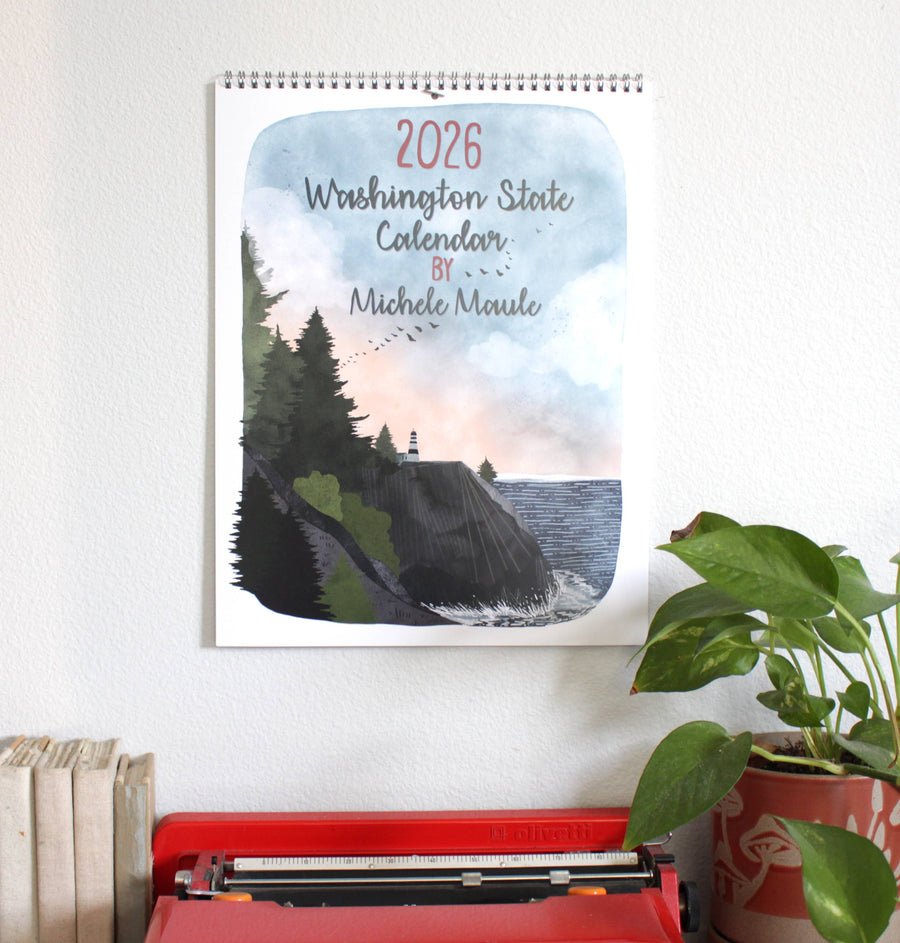 michele maule paper 2026 Washington State Wall Calendar