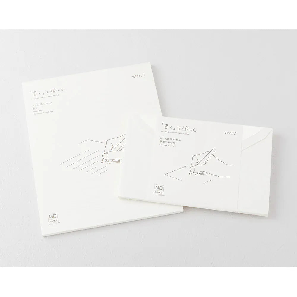 Midori Paper MD Letter Pad Cotton Horizontal Ruled Lines