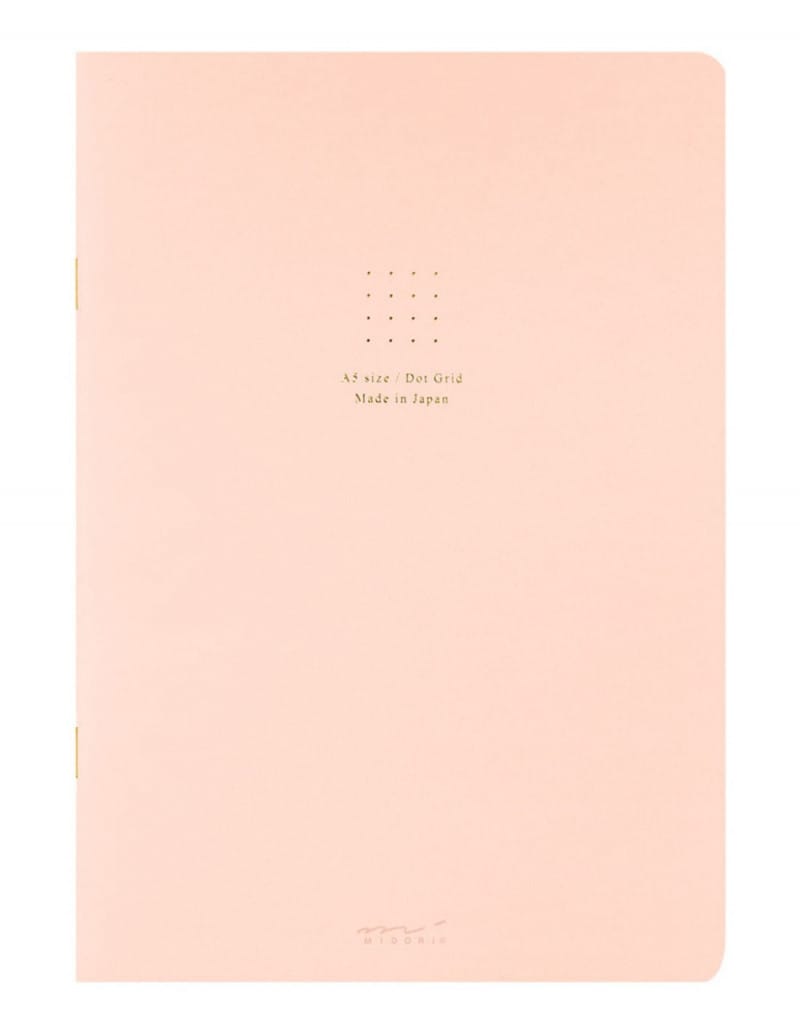 Midori Paper Pink Midori Soft Color Notebook, A5 Dot Grid