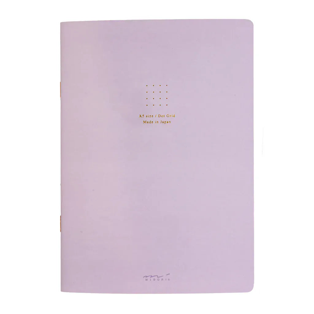 Midori Paper Purple Midori Soft Color Notebook, A5 Dot Grid