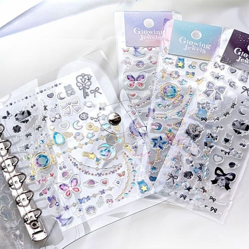 Mind Wave Cards Glowing Jewels Noir Sticker Sheet