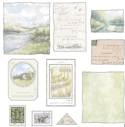 Mind Wave Cards Landscape Sticker Set - Green