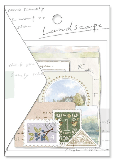 Mind Wave Cards Landscape Sticker Set - Green