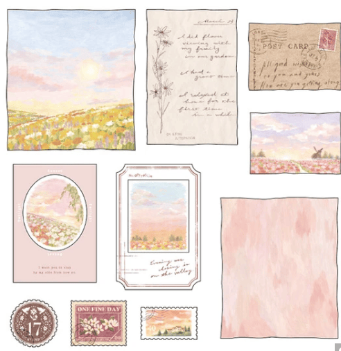 Mind Wave Cards Landscape Sticker Set - Pink