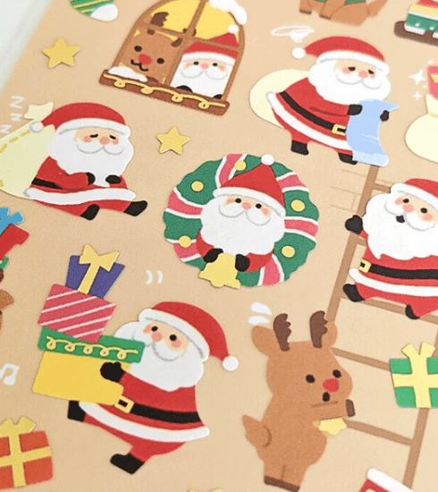 Mind Wave Cards Santa & Reindeer Sticker Sheet