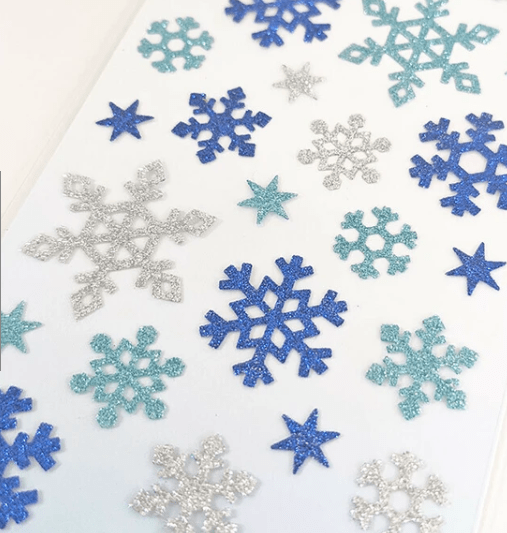 Mind Wave Cards Silver & Blue Snowflake Sticker Sheet