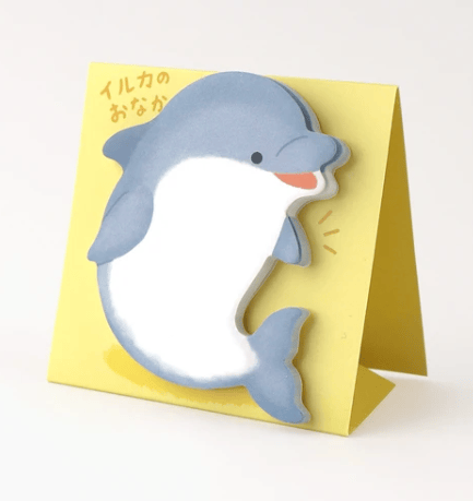Mind Wave Paper Dolphin Tummy Sticky Note Stand