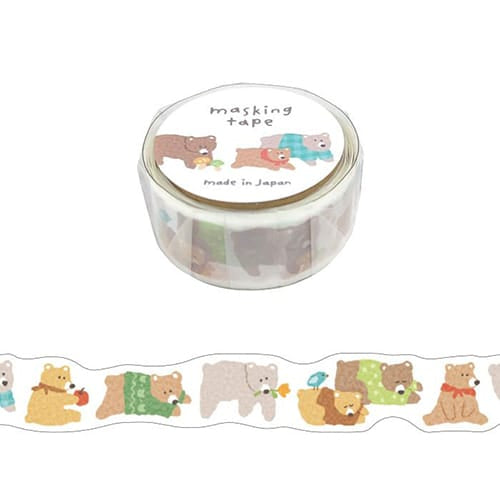 Mind Wave Paper Hokkori Die-Cut Masking Tape | Bear