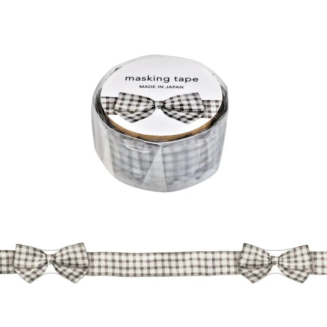Mind Wave Paper Ribbon Die-Cut Masking Tape – Gingham Check Gray
