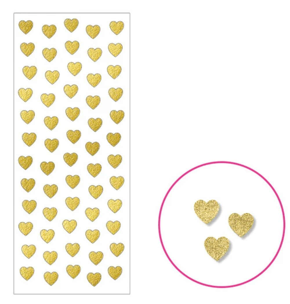 Mind Wave Sticker Sheets Gold Heart Mini Stickers