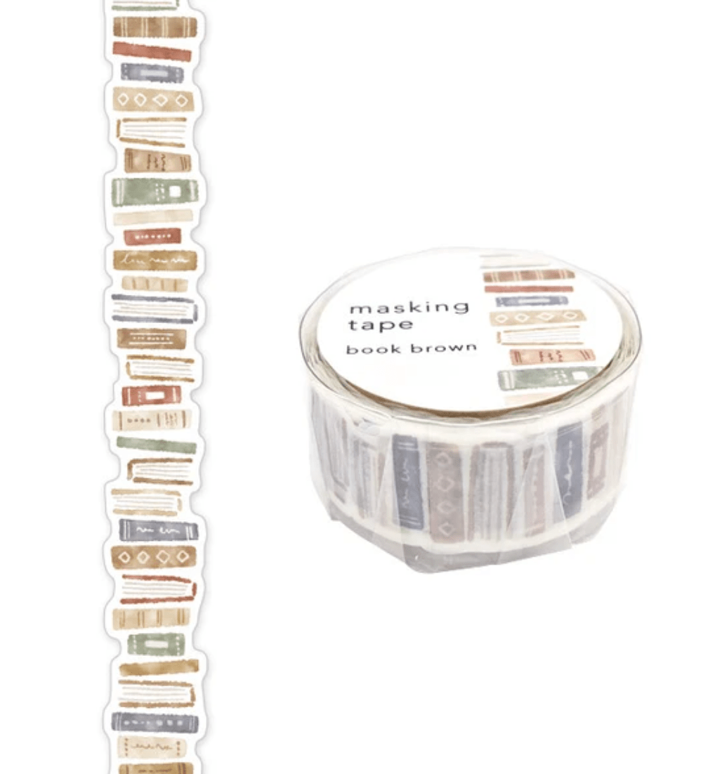 Mind Wave washi tape Die-Cut Brown Book Washi Tape | 20mm Width