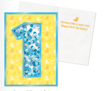 MindWare Card Age 1 Confetti Foil Card