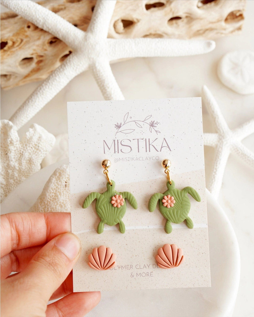 Mistika Studio Earrings Sea Turtle Clay Earrings