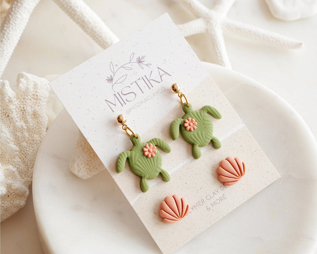 Mistika Studio Earrings Sea Turtle Clay Earrings